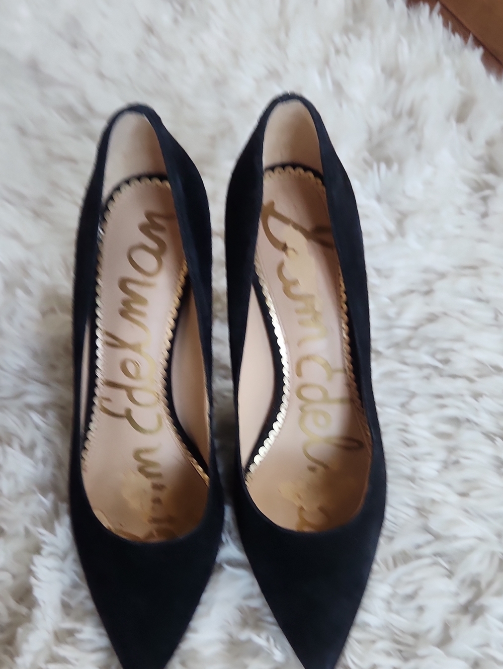 Sam Edelman Black Suede Pointed Pumps